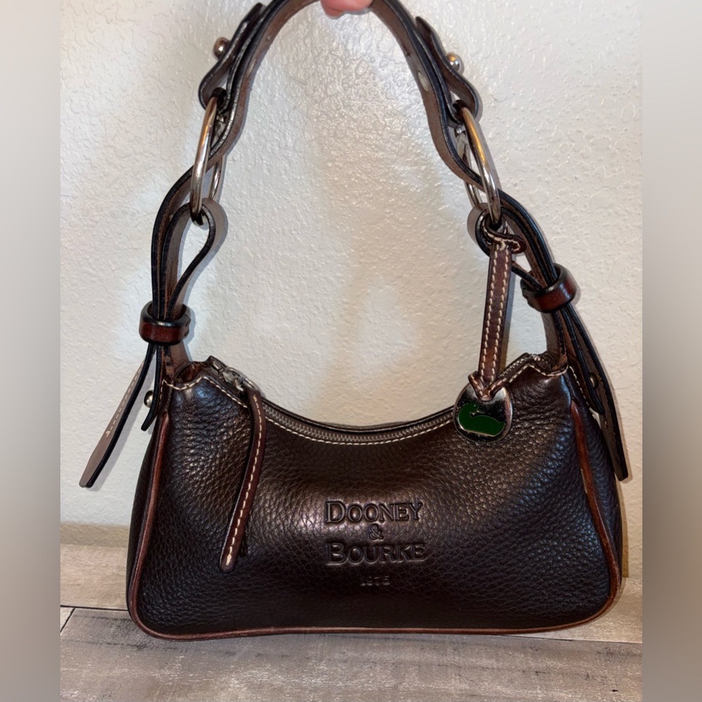Dooney & Bourke Brown Pebbled Leather Shoulder Bag